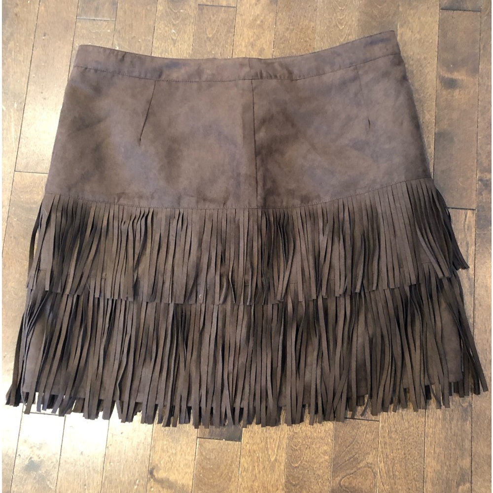 NWT Brown Fringe Skirt.